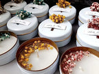 Personalized Natural Soy Wax Wedding Favor Candle Gift Set for Guest - Fall Winter Christmas Custom Dried Flower Bridal Baby Shower Gifts in Bulk (50 Pieces, Pink Flower) - Image 5