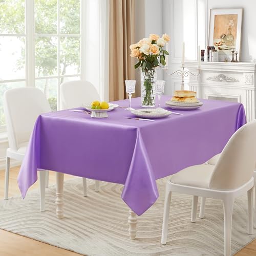 6 Pack Square Satin Table Cover, 52 x 52 Inches, Light Purple - Image 5