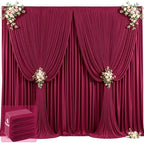 20ft x 12ft Burgundy Backdrop Curtains Wrinkle Free Backdrop Curtain for Wedding Parties Maroon Fabric Backdrops Drapes Back Drop Cloth Bridal Shower Stage Curtains Wedding Decorations for Reception by Tao-GePartyDecorations