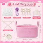 Baby Shower Basket Gift Set Baby Crate Closet,Pink - Image 2
