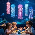 12 Pcs Hanging Jellyfish Paper Lanterns, Jelly Fish Decoration for Under the Sea Party Decorations, Iridescent Streamer Tentacles Mermaid Decor for Ocean, Mermaid Party Decor, Baby Shower - Image 5