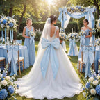 Crowye 7 Pcs Giant Satin Bow Decor, Large Blue Backdrop Decor - Image 6