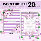 Custom Baby Shower Invites Pink and Purple Flower Baby Shower Invitation 20 5x7 Custom Personalized Floral Shower Invites With Envelopes - Unique Pink and Purple Floral Theme - Image 4