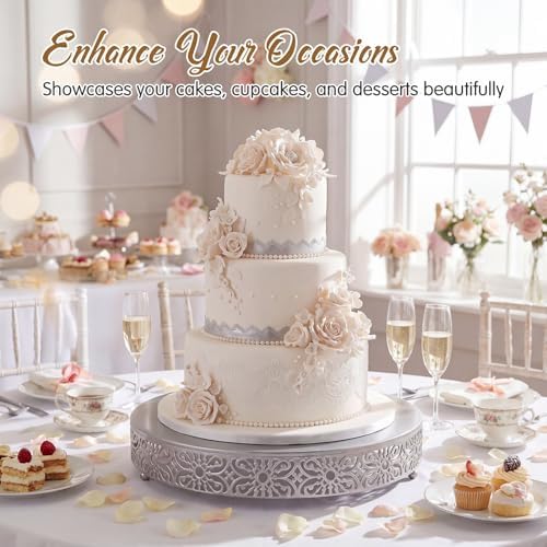 Wenqik 18 Inch Cake Stand Round Metal Cupcake - Image 6