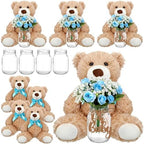 Sliner 4 Sets Blue Bear Baby Shower Centerpieces Gender Reveal Decorations by Sliner