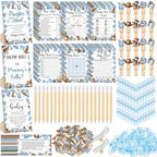 Sherr 476 Pcs Blue Cowboy Baby Shower Game, 9 Styles Baby Shower Activities by Sherr