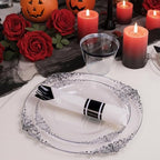 Hioasis 175 Pcs Clear Black Plates for Party - Image 5