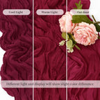 20 Pack Burgundy Red 17 x 108 Inch Cheesecloth Table Runner - Boho Gauze Sheer Fabric for Wedding Baby Shower Party Home Decor - Image 6