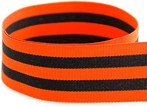 USA | American Made 1-1/2" Orange & Black Taffy Striped Grosgrain Ribbon 50 Yards by TheRibbonFactory%C2%AE