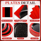 Funnymoom 452 Pcs Red and Black Party Decoration Supply for 50 Guest - Image 3