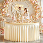 Champagne Tulle Tablecloths 60 Inch Spandex Table Cloths for Round Tables - Image 6