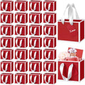 Yeaqee 50 Pcs Mini Metallic Paper Gift Bags with Handle, Red White by Yeaqee