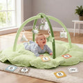 5-in-1 Thick & Plush Baby Play Gym, Baby Play Mats for Floor, Tummy Time Mat with 6 Toys, Convertible Stage-Based Developmental from Babies to Toddlers, Ball Pit, Green by MF