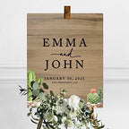 Andaz Press Large Wooden Welcome Sign for Wedding, Rustic Welcome Sign 16" x 20" Custom Names Desert Chic Cactus Wedding Signage English Oak MDF Wood Finish Wedding Reception Indoor Outdoor Signs - Image 3