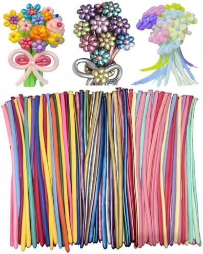 1000 Pcs 260 Balloons 3 materials Include 600 Pcs Matte 200 Pcs Metallic and 200 Pcs Pastel Long Balloons Used to create a variety of shapes by YFLIUBAI