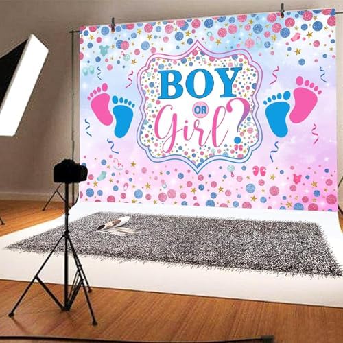 10x10 FT Gender Reveal Backdrop Blue Pink Bear Boy or Girl Background Sign Decorations Banner New Born Baby Shower Baptism Kids Birthday Party Photo Shoot Supplies (Boy or Girl) - Image 3
