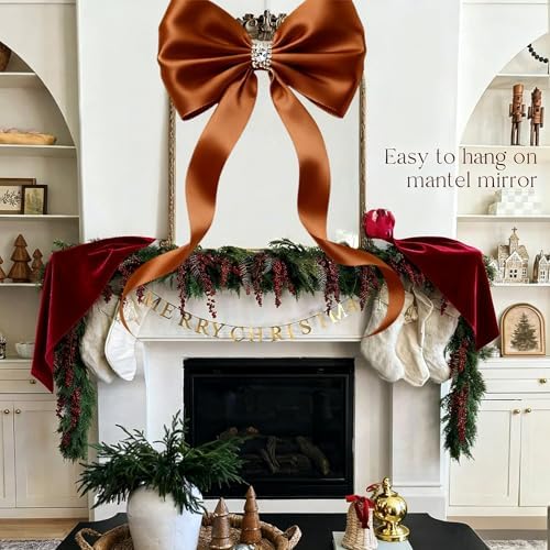 Meseey Giant Satin Bow 27x39 Inch Extra Large Decorative Bow for Christmas Tree Topper,Party,Home Wall,Baby Shower & Birthday Decor(Brown) - Image 6