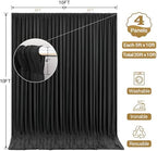20x10ft Black Backdrop Curtain Panels for Parties - Wrinkle Free Polyester Photo Curtain Backdrop Wedding Back Drop Fabric Drapes for Party Decorations Background for Photography - Image 4