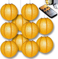 PaperLanternStore.com 12" Papaya Paper Lantern Party Pack with Remote Controlled LED Lights (10-Pack Combo Kit) by Fantado+Party+%26+Event+Lighting