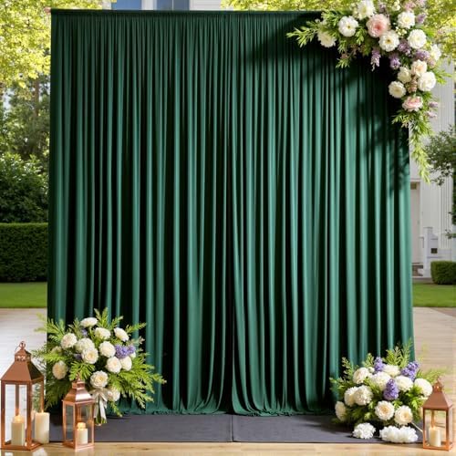 20ftx12ft Hunter Green Backdrop Curtains for Parties, Wrinkle Free Polyester Hunter Green Photo Backdrop Drapes 4 Panels 12 ft Long Back Drop Cloth for Wedding Birthday Photography Background Party - Image 5
