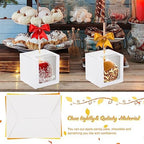 Henoyso 100 Pcs 4 x 4 x 4 in Candy Apple Boxes with Hole,White - Image 4