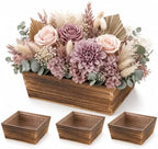 Dandat 4 Set 10 Inch Wooden Flower Box Rustic Table Centerpieces,Dark Brown by Dandat