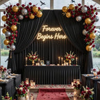 30x10FT Backdrop Curtains with Rod Pockets - Wrinkle Free Photo Stage Backdrop 6 Panels Curtains Drapes for Photography Wedding Party Baby Shower Decorations (Black) - Image 7
