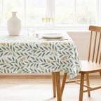 H.VERSAILTEX Linen Table Cloths Floral Printed Tablecloth Spill-Proof Waterproof Table Cover for Dining Buffet Feature Soft and Thick Fabric Wrinkle Free, 60 x 120 Inch, Adela Botanical Motif - Sage by HVERSAILTEX