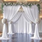 20ft x 10ft White Chiffon Backdrop Curtains, Wrinkle-Free Sheer Chiffon Fabric Photo Curtain Drapes for Wedding Ceremony Arch Party Stage Photography Decorations - Image 7