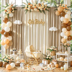 Champagne Gold Satin Backdrop Curtains 2 Panels - Shimmer Drapes for Wedding Bridal Shower, 10x10FT Wrinkle Free Backdrop Decor for Baby Shower Anniversary Party - Image 6