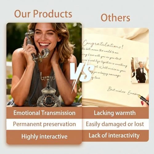 Retro Audio Guest Book Wedding Phone, FESTRING Audio Guestbook, Bronze - Image 2