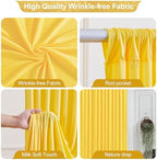 16x10FT Yellow Backdrop Curtains for Wedding Parties, Wrinkle Free Polyester Photography Backdrop Drapes for Wedding Baby Shower Birthday Parties Stage Background Stand Decorations 4x10ft,4 Panels - Image 2