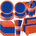 Funnymoom 452 Pcs Orange and Blue Party Decoration Supply for 50 Guest by Funnymoom