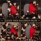 Tegeme 2 Set Gingham Arch Backdrop Cover 7.2ft 6.6ft Arch Cover, Black,Red - Image 6