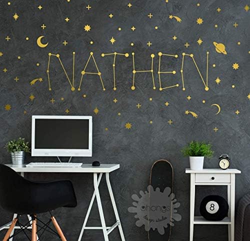 Space Name wall Decal/Custom Name Sticker/Personalized Stars/Baby Name Decal/Kids Name/Galaxy/Constellation/Boys Room/Zodiac - Image 3