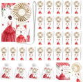 50pcs Red Quinceanera Mini Handheld Fans for Sweet 15 Birthday Party Favors by Winocbxt