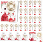 25pcs Red Quinceanera Mini Handheld Fans for Sweet 15 Birthday Party Favors by Winocbxt