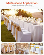 VEVOR 30 Pcs Stretch Spandex Folding Chair Covers Universal Fitted White - Image 2