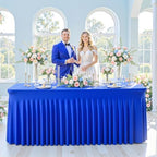 gogoparti 6 Pack Spandex Royal Blue Fitted Table Cloth for 6ft Rectangle Tables Blue Tablecloth Stretch Table Covers Skirt Wrinkle Free Banquet Tablecloths for Parties Wedding - Image 3