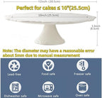 10 Inch White Ceramic Cake Stand (Holds 10 Inch Cake), Decorative Cupcake Stand, Dessert Display Plates for Snacks and Cookies, Baby Shower, Birthday, Wedding Party Decor - Image 2