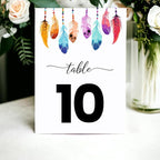 Abstract Feather Design Table Number Cards Double Sided Party Table Numbers for Reception Baby Shower Anniversary Birthday Bridal Party 5x7 100 Pcs - Image 2