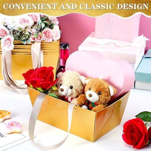 Glenmal 72 Pcs Baskets for Gifts Waterproof Empty Kraft Basket Bulk,Gold - Image 4