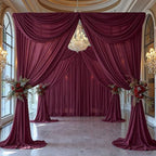40ft x 10ft Burgundy Backdrop Curtains, Wrinkle-Free Sheer Chiffon Fabric Photo Backdrop Drapes for Wedding Arch Party Ceremony Stage Photography Decorations - Image 4