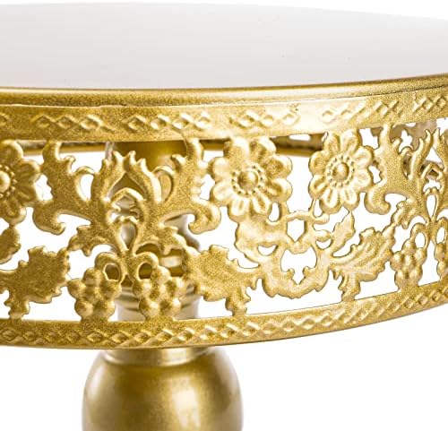 Jucoan 10 Pieces Gold Metal Cake Stand Set, Cupcake Holder Pastry Candy Fruits Serving Plate, Gold Dessert Table Stands and Trays Set for Wedding Birthday Baby Shower Bridal Shower Tea Party - Image 3