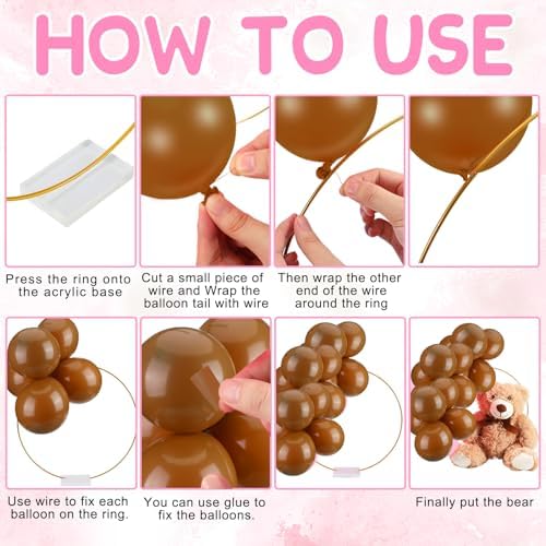 6 Sets Bear Table Centerpieces for Baby Shower Gender Reveal, Brown - Image 3