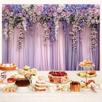 10x8ft Purple Flower Wedding Photography Backdrop Lavender Floral Bridal Photography Backdrop Anniversary Birthday Baby Shower Girl Party Banner Photo Booth Props Background Wall Decor - Image 2