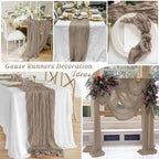 10 Pack Cheesecloth Table Runner 35 x 120 Inch, Nude - Image 6