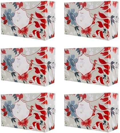 Decorative Shipping Gift Boxes for Mailing Birthday & Holiday Presents, 6-Pack, Multiple Sizes & Designs, Beauty Blossom, Small - Image 3