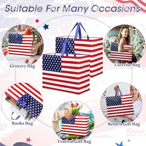 Landhoow Gift Bags Large Party Favors Reusable Tote Non Woven Candy Totes for Birthday Party Supplies(16.6" x 13" x 7.1") - Image 6