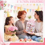 Eaasty 24 Pcs Pink Floral Gift Boxes with Window 9.8 x 7 x 5.1 Inch - Image 3